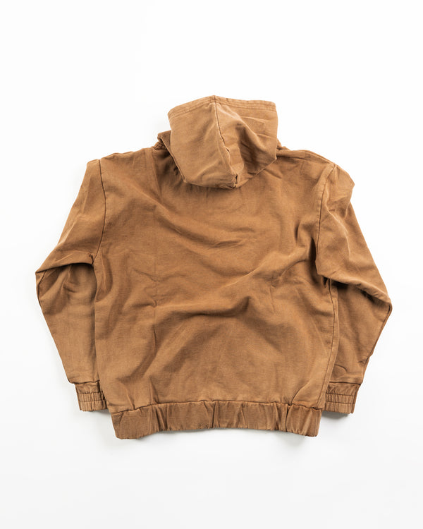 Acid Wash Hoodie Brown