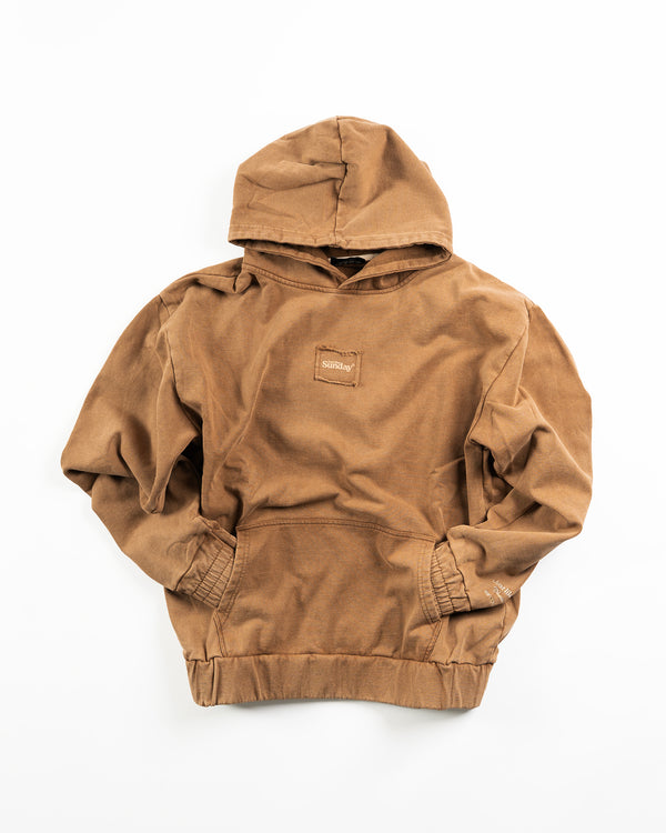 Acid Wash Hoodie Brown