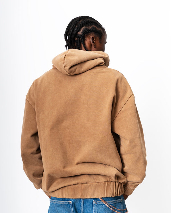 Acid Wash Hoodie Brown