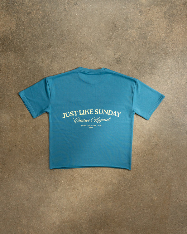 French Terry Summer Tee – Powder Blue