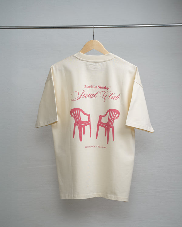 Social Club Off-white & Pink T-shirt