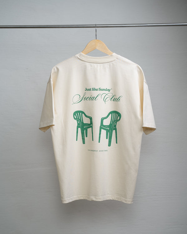 Social Club Off-white & Green T-shirt
