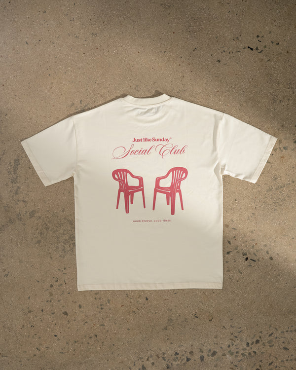 Social Club Off-white & Pink T-shirt