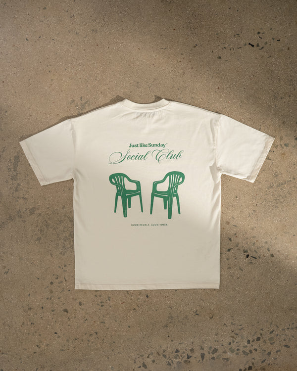 Social Club Off-white & Green T-shirt