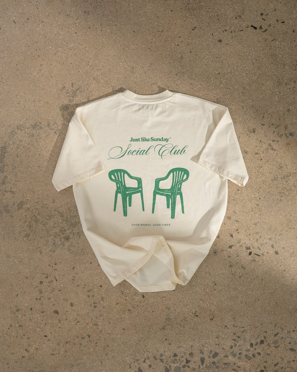 Social Club Off-white & Green T-shirt