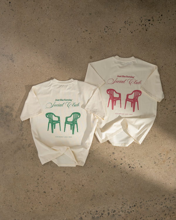 Social Club Off-white & Green T-shirt