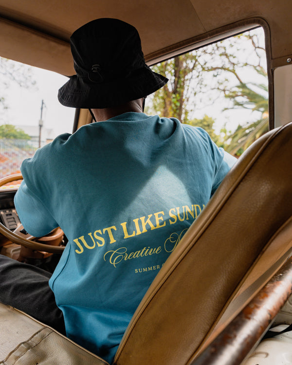 French Terry Summer Tee – Powder Blue