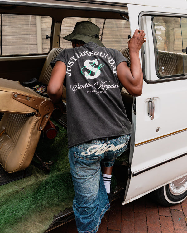 Acid Wash Vest – Charcoal Grey