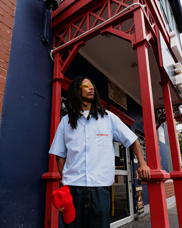 Sunday Best Pinstripe Shirt – Light Blue