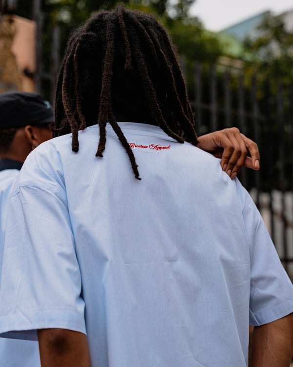 Sunday Best Pinstripe Shirt – Light Blue