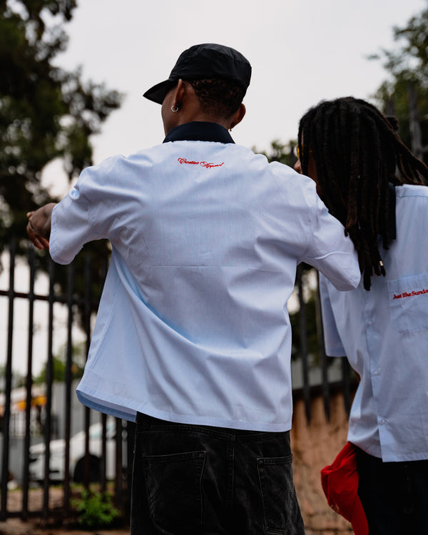 Sunday Best Pinstripe Shirt – Light Blue