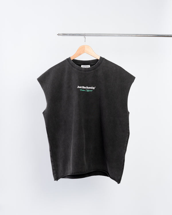 Acid Wash Vest – Charcoal Grey