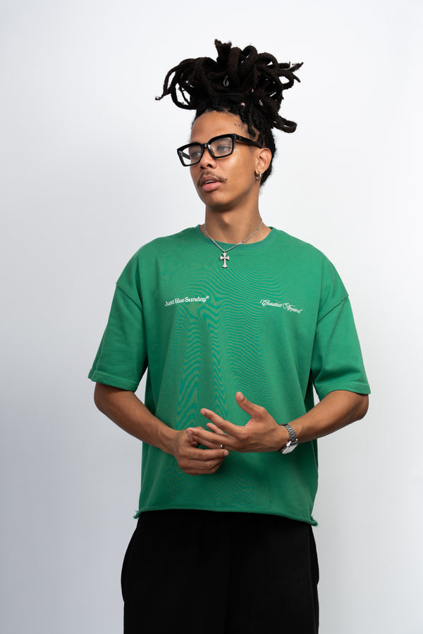 French Terry Summer Tee – Jade Green