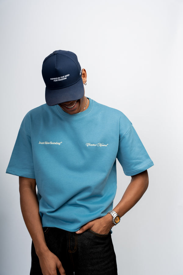 French Terry Summer Tee – Powder Blue