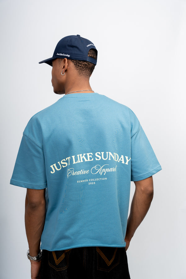 French Terry Summer Tee – Powder Blue