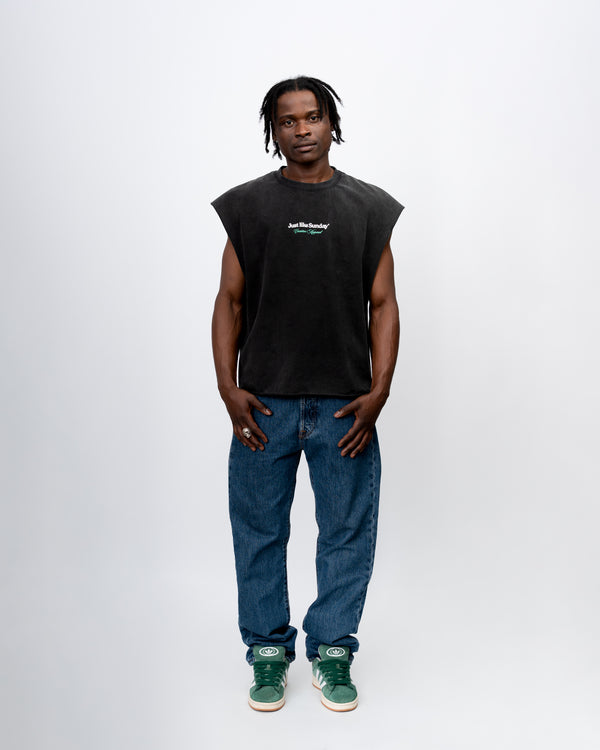 Acid Wash Vest – Charcoal Grey