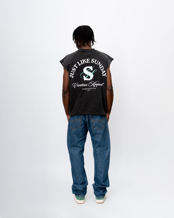 Acid Wash Vest – Charcoal Grey