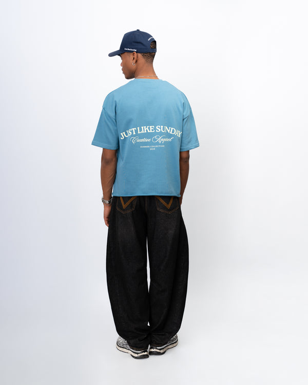 French Terry Summer Tee – Powder Blue