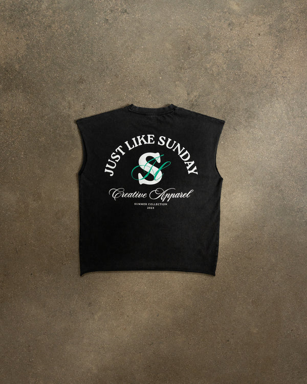 Acid Wash Vest – Charcoal Grey